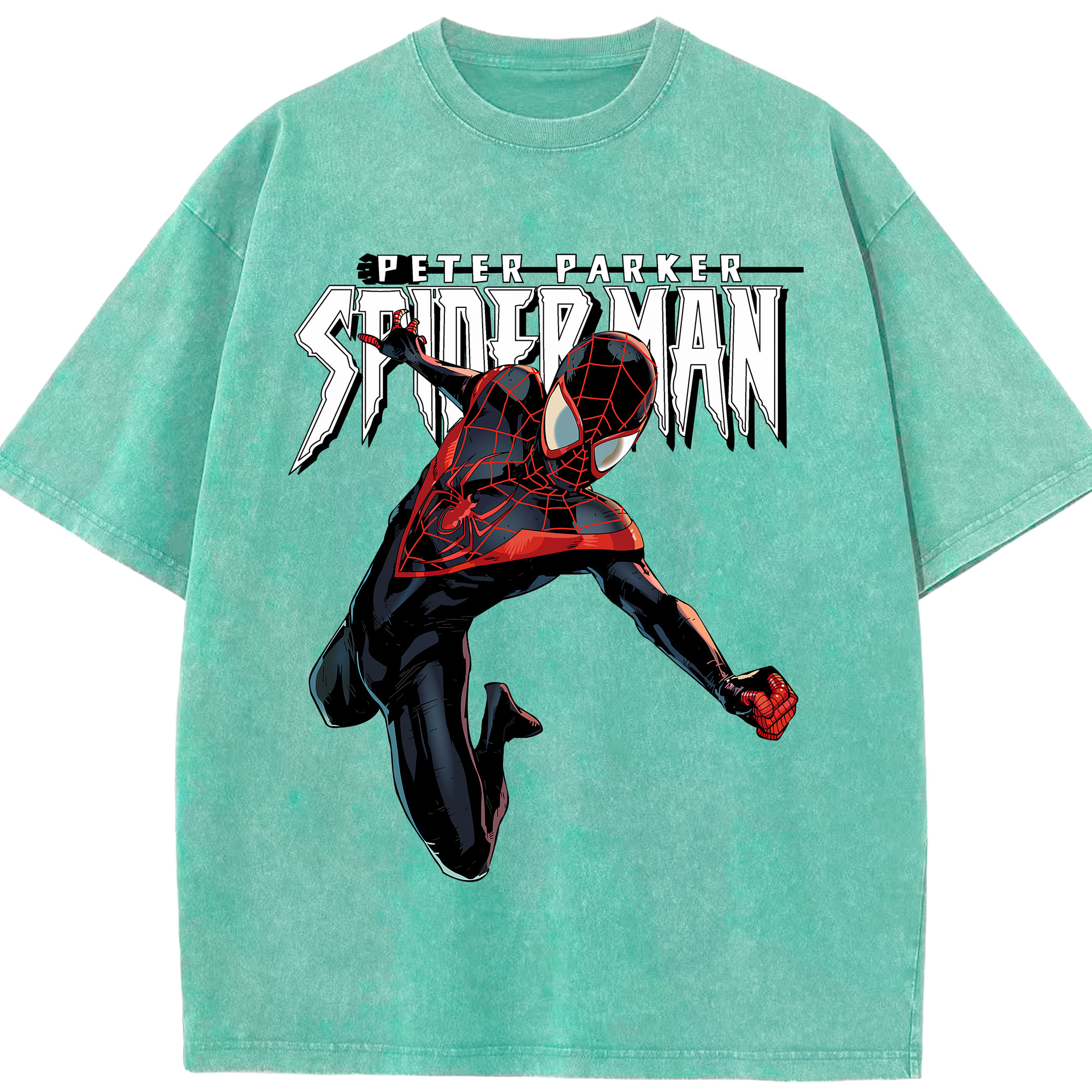 （画像用） Spider Man スパイダーマン 綿100% ヴィンテージ風 半袖Tシャツ（フロントプリント）